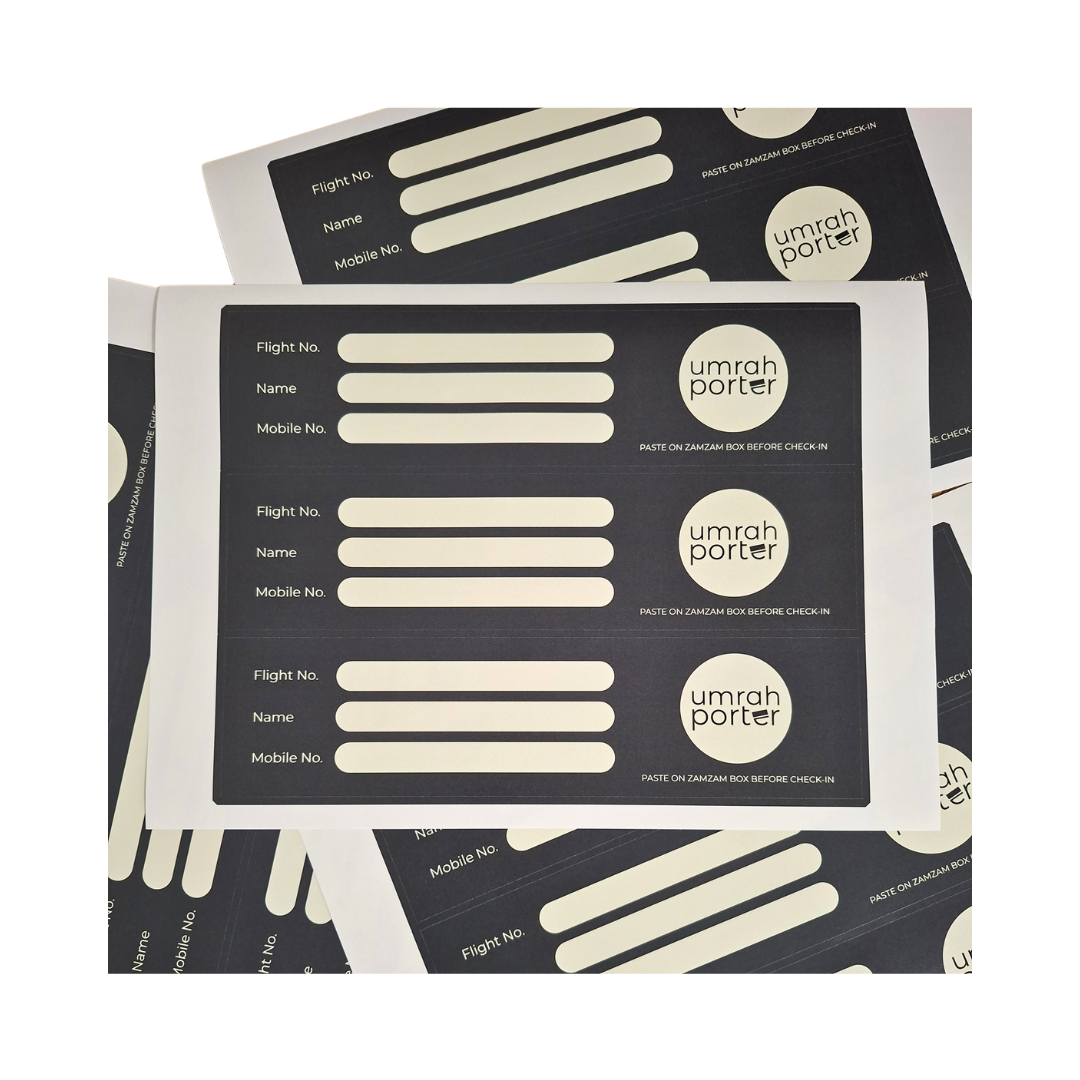 Name Label for Zamzam Box (Set of 3)