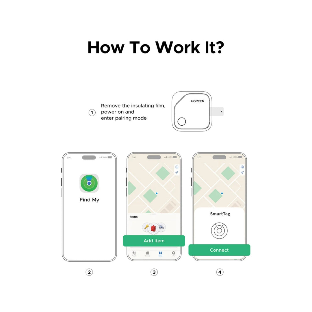 UGREEN Smart Tracker square how to use